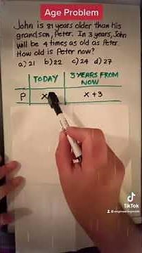 Age Problem Example and Solution | Solving Word Problem Fast #shorts