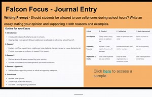 Falcon Focus - Journal EntryWriting Prompt - Should students ... | Filo