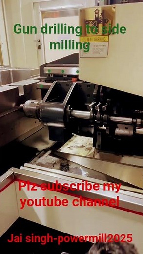 side milling in gun drill | gun drill | machining | vmc operation | cnc | vmc milling | #shorts