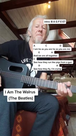 Learn 'I Am The Walrus' Guitar Chords and Karaoke | Beatles Cover