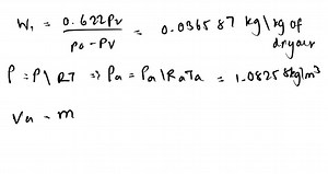 When fermentation units are operated with high aeration rates, significant amounts of water can be evaporated into the air passing through the fermentation broth. since fermentation can be adversely affected if water loss is significant, the air is humidified before being fed to the fermenter. Sterilized ambient air is combined with steam to form a saturated air-water mixture at 1 atm and 90^∘ C. The mixture is cooled to the temperature of the fermenter (35^∘ C), condensing some of the water, an