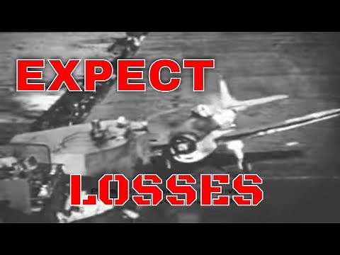 "EXPECT LOSSES" WWII NAVY AIRCRAFT CRASH LANDINGS AIRCRAFT CARRIER FLIGHT DECK (Silent Film) 89544