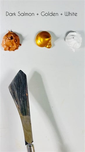 ASMR Color Mixing — Dark Salmon Gold White #shorts #colors