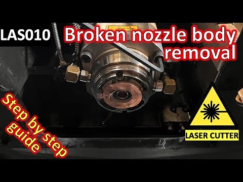 LAS10 Broken nozzle body removal from head. Amada Fibre Laser LCG AJ