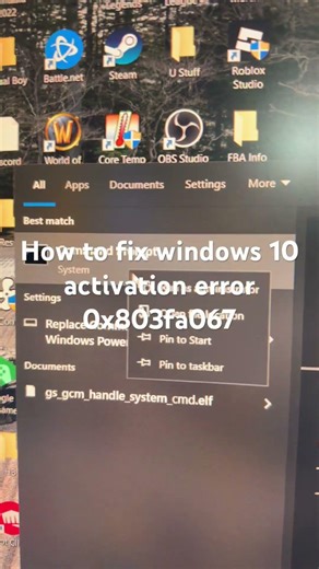 How to fix windows 10 activation error 0x803fa067