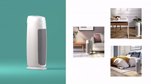GermGuardian Air Purifier for Home, for Wildfire Smoke, Pets, Pollen, Odor, Mold Spores, Large Rooms Up to 743 Sq. Ft., with HEPA Pure Air Filter, UV-C Light, Air Quality Sensor, 22", AC4880W, White