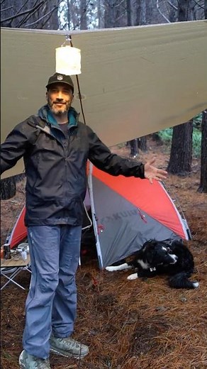 30s Tent and Tarp Camping Setup #abcamping #campingintherain #tentcamping