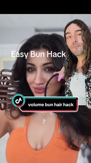 the #messybun hair hack we NEEDED- ive never had a hair bun this big @mariaaiellohair 🤯 if u love big hair and messy buns this is sooo for u❤️❤️ #viralhair #hairtok #greenscreenvideo