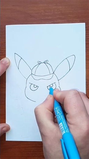 Detective Pikachu drawing #easypeasydrawing #pokemonart #drawingtutorial #stepbystep #artsideas