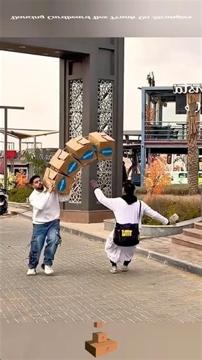 Cardboard Falling Prank 😂 #funny #shorts #trending