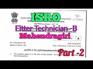 ISRO Fitter Technician -B Questions paper (isro mahendragiri)