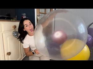Blowing up a MASSIVE clear bubble themed balloon