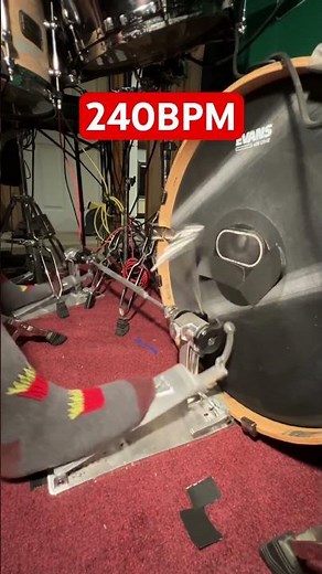240BPM HeelToe DoubleBass. #drums #tamadrums #sabiancymbals #vaterdrumsticks #evansdrumheads