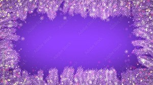 beautiful pine tree leaves background animation in purple colour texture. concept for winter, holidays, new year, and Christmas.
