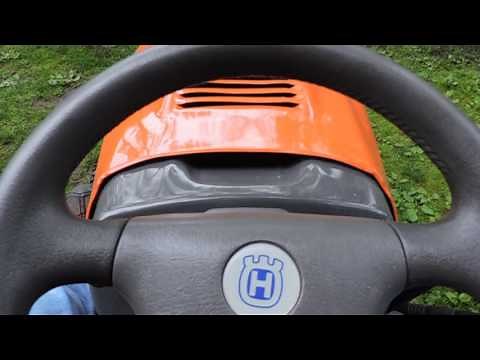 Husqvarna tractor with added on two bin bagger almost done.