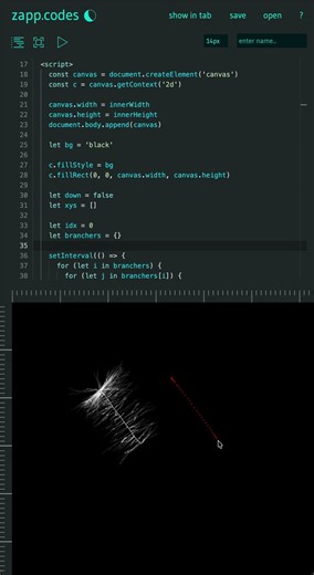 root brush - javascript canvas
