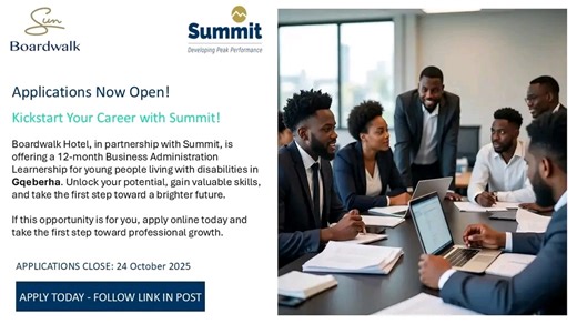 Molweni Gqeberha! Are you a young person and passionate about building a successful career in business? We are proud to offer a 12-month Business Administration Learnership designed to empower individuals with the knowledge, experience, and confidence needed to thrive in the corporate world. What the Learnership Includes: • A structured 12-month program combining theory and practical experience • Hands-on training in business administration • Personalized support through professional mentorship 