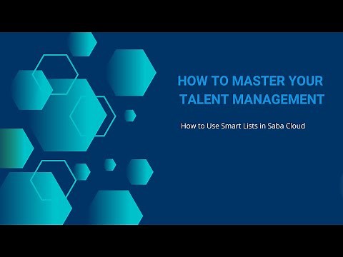 How to Use Smart Lists in Saba Cloud