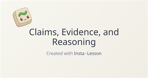 Claims, Evidence, And Reasoning Lesson Plan for Grade 8th Grade | Free ELA Lesson