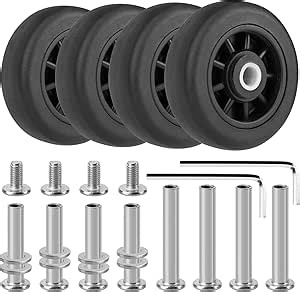 4 Pcs Luggage Replacement Wheels, 50mm/1.97in Plastic Suitcase Wheels Replacement, Wear-Resistant Spare Luggage Casters Repair Kit, V-C1