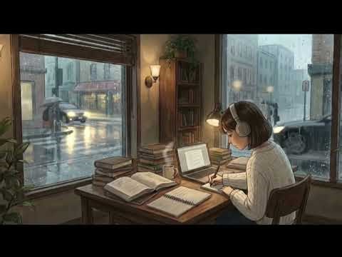 Rainy Study & Relaxing Ambience, Calm Focus Music ☕📚🌧️