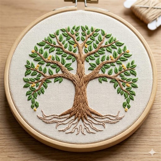 Tree of Life Embroidery Pattern, Tree Hand Embroidery Design, Botanical Tree Design PDF Download - Etsy
