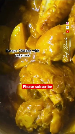 Basque Chicken with potatoes.#food #cheffood #foodie #chefsteps #recipes