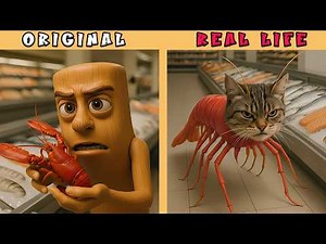 Tung Tung Tung Sahur and the seafood market! | Brainrot Original vs Real life | Brainrot Animation