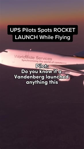 UPS Pilots Spots ROCKET LAUNCH While Flying #Atc #aviation #plane #pilot #airplane #avgeek #airport #sky