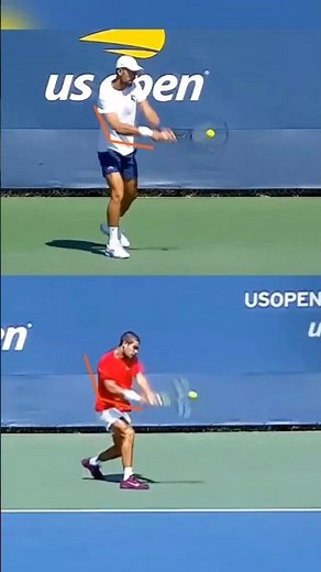 Alcaraz vs Djokovic Backhand Comparison Slow Motion 🎾 #Alcaraz #Djokovic #Shorts #Tennis