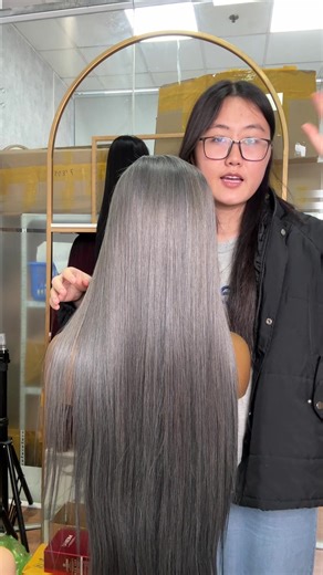 grey color 28 inches 🔥🔥🔥🔥#humanhair #phuongnamhair #vietnamhairfactory #wig #bundle