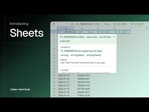 Introducing Token Terminal Sheets