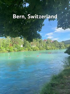 Summer swim in Aare River, Bern Switzerland.