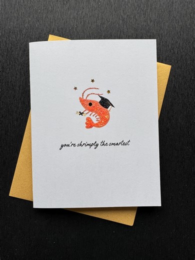 Handmade Graduation Card - Shrimply Smart - Etsy