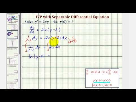 Ex: Solve an IVP Using Separation of Variables in the Form y'=axy+bx