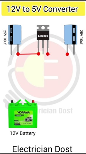 12V to 5V DC Converter #diy #shorts #electronics