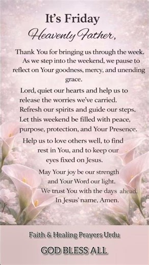 Friday Morning Prayer Blessings 🌸 Powerful Prayer for Peace, Grace & Strength |