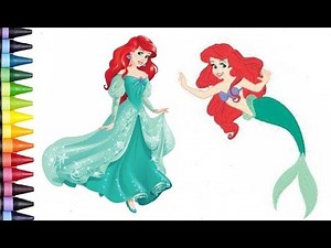 Disney - Princess Ariel the little mermaid Coloring page Fun for kids to Learn Arts and Colors