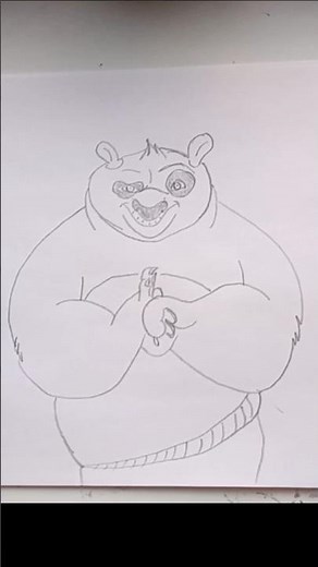 how to draw Kung Fu Panda // How to draw Po #sorts #easydrawing #howtodraw #kungfupanda