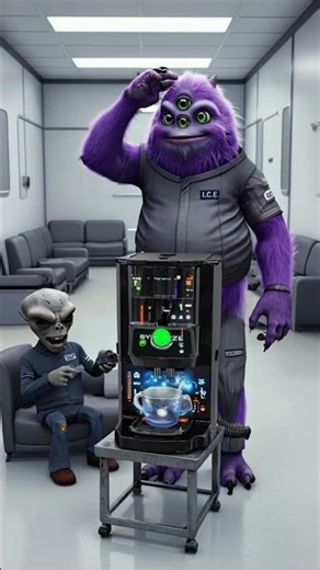 George vs. The Coffee Machine! ☕👽 #shorts #funny #office #comedy #alien #fail