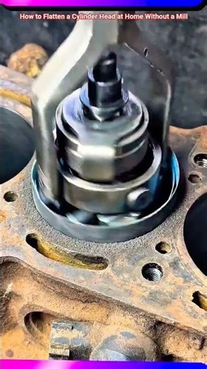 How to Flatten a Cylinder Head at Home Without a Mill #shorts #mechanic #diy