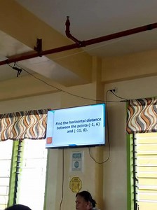 Find the horizontal distance between the points (-1, 6) and (-1... | Filo