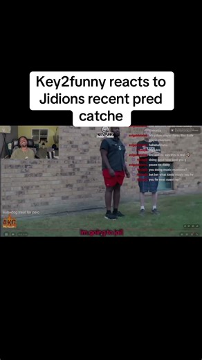 Key2funny reacts to Jidions recent pred catche #streamer #reactions #jidion #predator #skeethanson