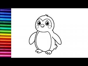 How to draw and color Penguin For kids | Penguin drawing easy step by step
