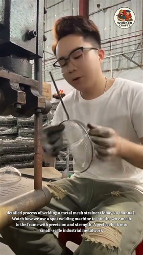 Making a Steel Mesh Strainer | Spot Welding Process | Industrial Spot Welding Craft Metal Strainers