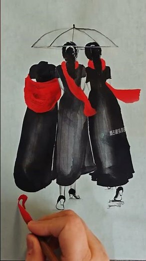 The simplest ink painting technique! You can also draw a variety of beauties like landscape! #Daily