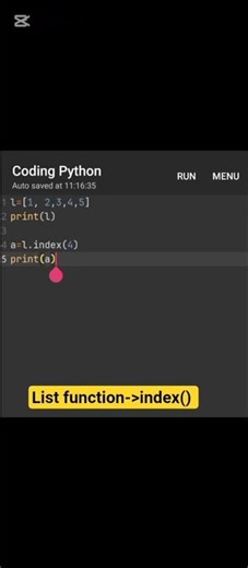 index() function in python📝#python #coding #codeverse