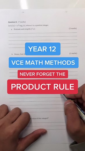 #VCE #VCAA #mathmethods #calculus #productrule #year12 #differentiation