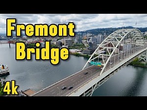 Fremont Bridge Drone Flyover | 4K Views of Portland, Oregon