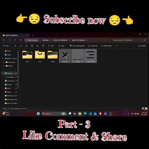 3D ANIMATION SPORT CARS WEBSITE WITH THE HTML CSS & JAVASCRIPT PROJECT PART - 3